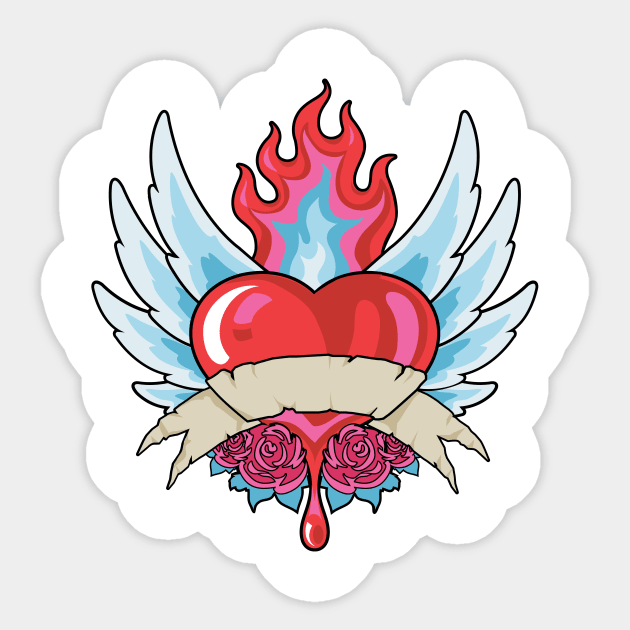 Flying Heart Sticker by viSionDesign